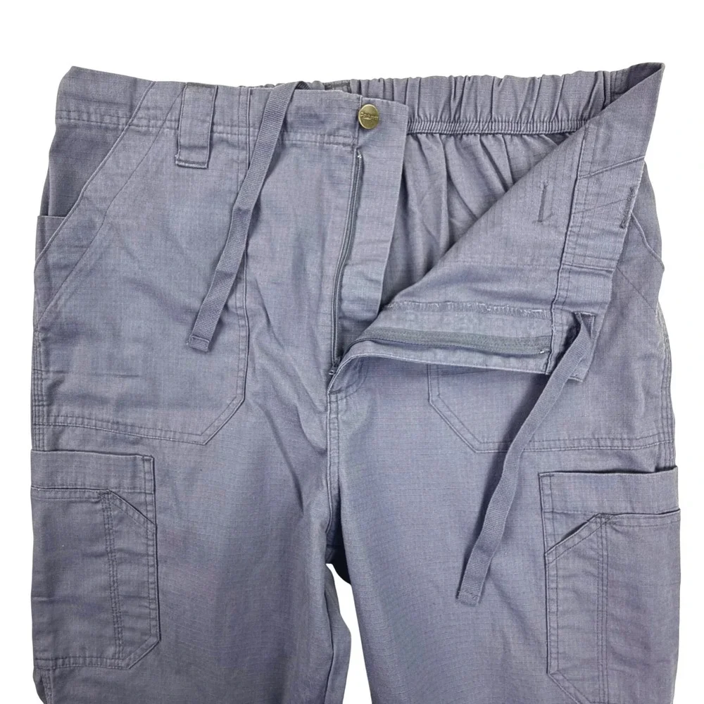 Carhartt Cargo Scrub Pants Men Large Regular Gray Cotton Blend Ripstop C54108